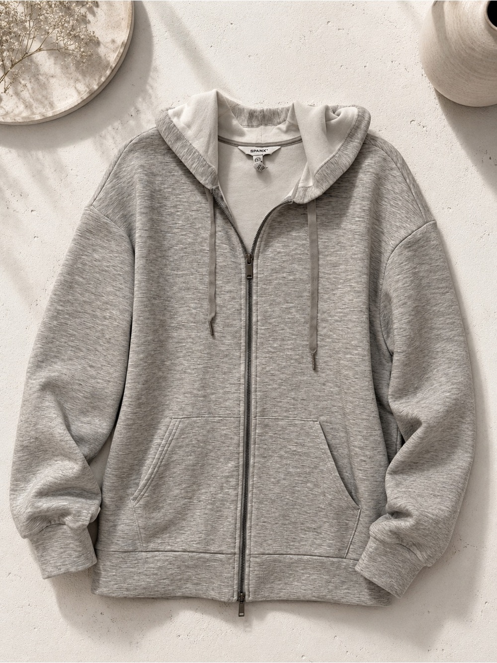 SPANX AirEssentials Gray Full Zip Hoodie Small Petite